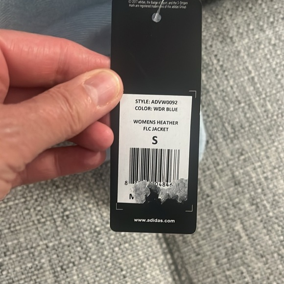 Adidas NWT Women's Light Heather Blue Fleece Zip Up Golf Jacket Size Small - Picture 4 of 5